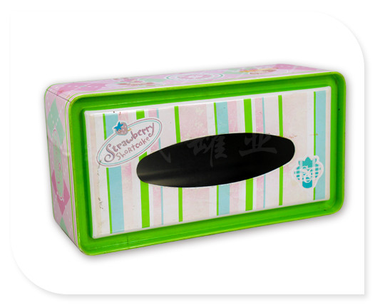 精美紙巾鐵皮盒 精美紙巾鐵皮盒側面圖